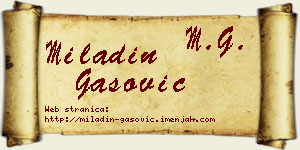 Miladin Gašović vizit kartica